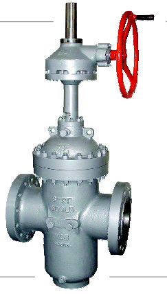 स्लैग DIN 3352 GS-C25 DN700 PN100 निकला हुआ किनारा निर्वहन के लिए उच्च दबाव फ्लैट प्लेट गेट वाल्व